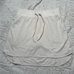 White Athletic Skirt with Drawstring